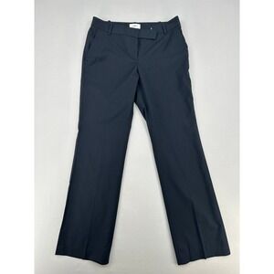 Ann Taylor Loft Marisa Pinstripe Dress Pants Navy Blue Straight Leg Womens 4